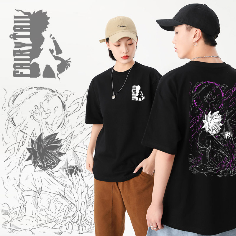 FAIRY TAIL เสื้อยืด Natsu สั้นภาพเคลื่อนไหว Merchanical cos ชุด Century Mission FAIRY TAIL ครึ่งแขนผ