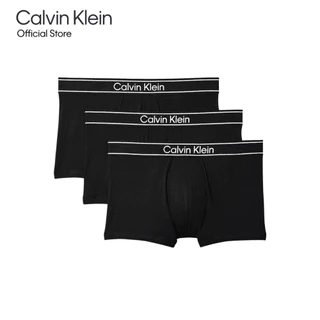 CALVIN KLEIN กางเกงในผู้ชายแพ็ค 3 ชิ้น Viscose Cotton Blend ทรง Low Rise Trunk รุ่น NP2828O UB1-สีดำ
