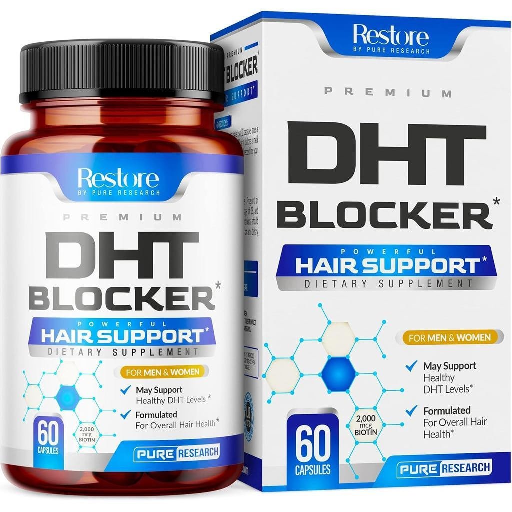 DHTBlockerHairGrowthSupport-SawPalmetto+HairVitaminsforWomen&Men-รองรับHealthyDHTLevels-LowlossCaps 