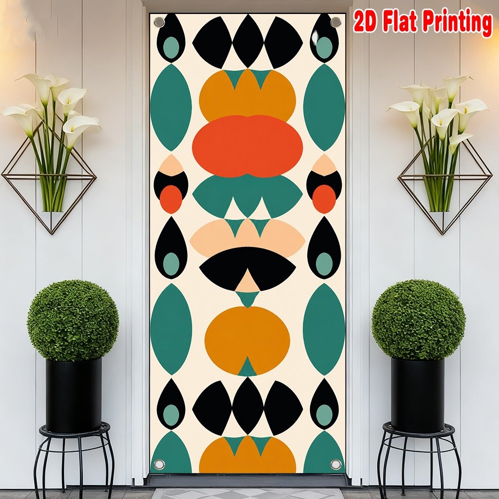 1 ชิ้น, 2d พิมพ์แบน Elegant Wall Banner 70.9x 35.4in party แบนเนอร์รูปทรงเรขาคณิต 100% โพลีเอสเตอร์,