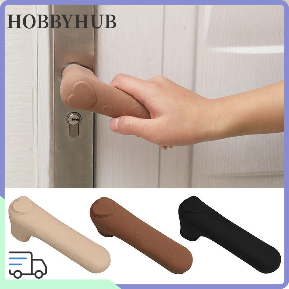 HOBBYHUB ฝาครอบมือจับประตู, Anti-Static Anti-Slip ฝาครอบลูกบิดประตู,แบบพกพา Anti Collision ซิลิโคนเงียบเด็กความปลอดภัย Doorknob Protector บ้าน