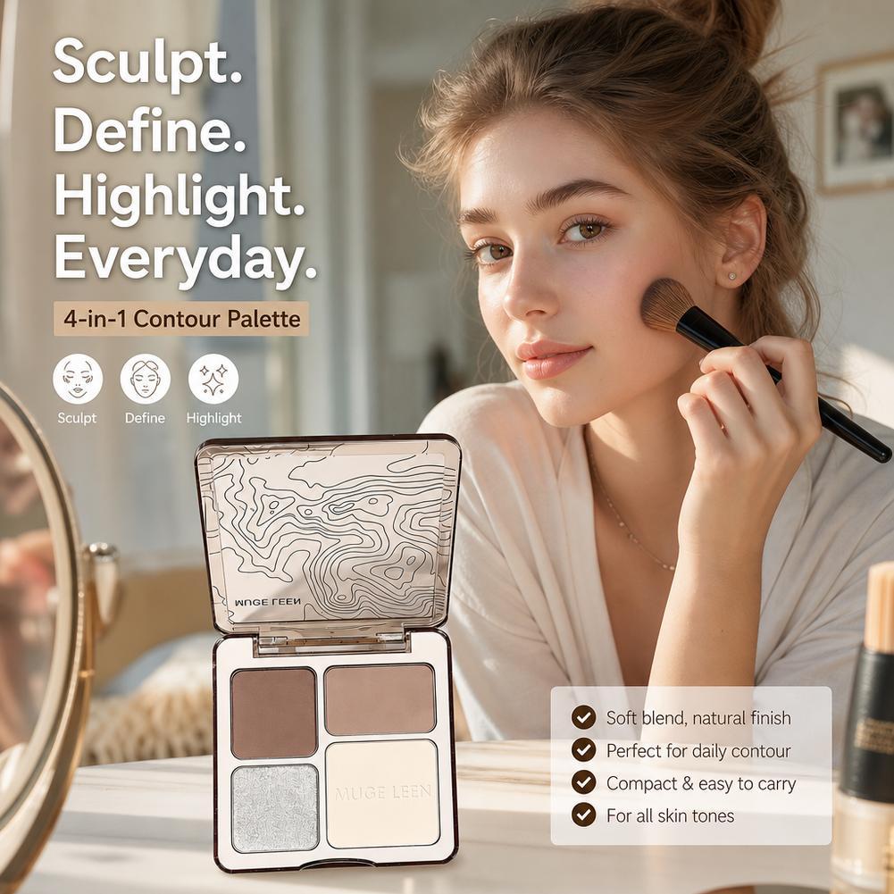 Four-color All-in-one Plate Matte Pearlescent Brightening Retouching Shadow Nose And Shadow D9l1