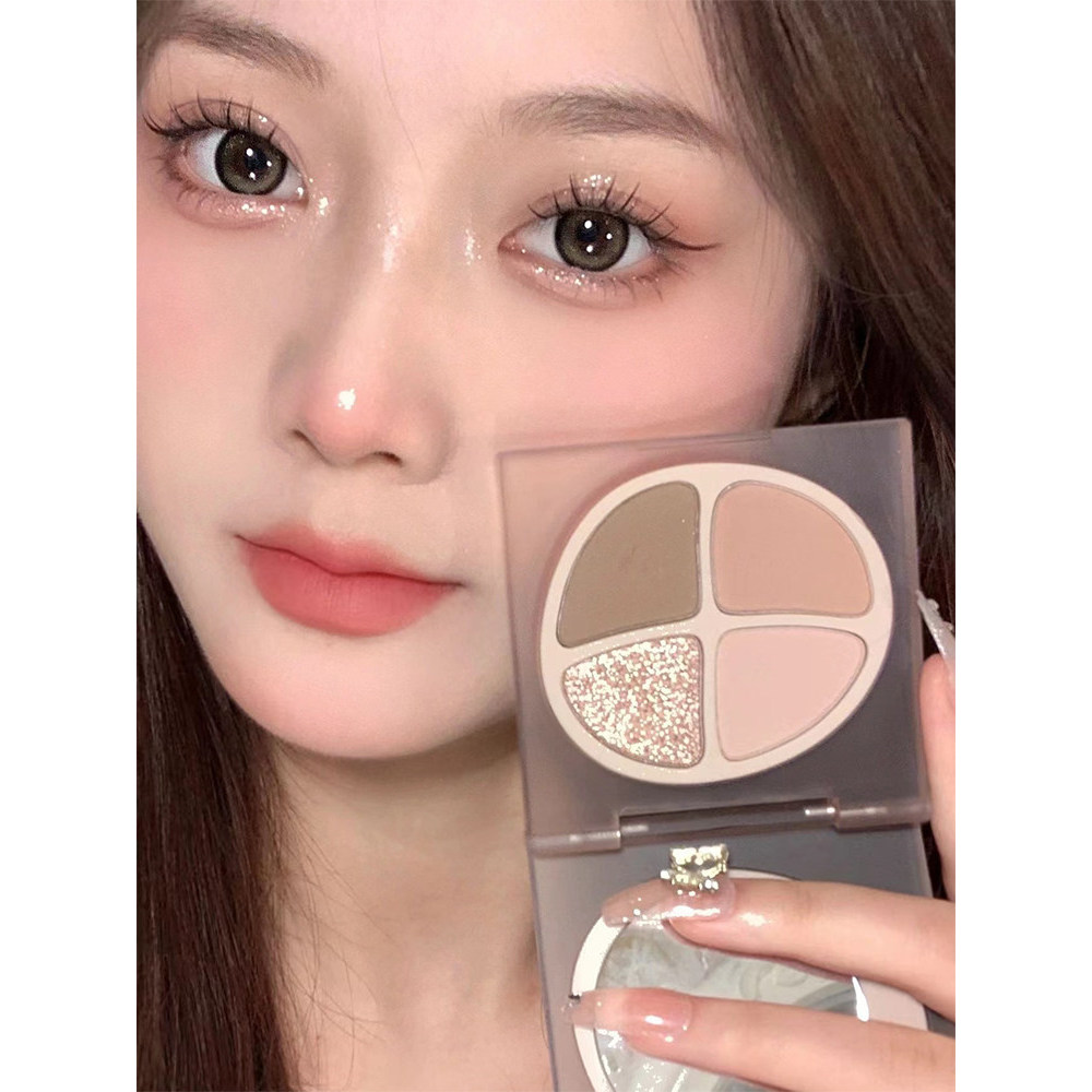 คอนทัวร์หน้า คอนทัวร์ Joocyee หมักอายแชโดว์ Palette Amber Four-Color Earth Repairing Matte Blush Hig