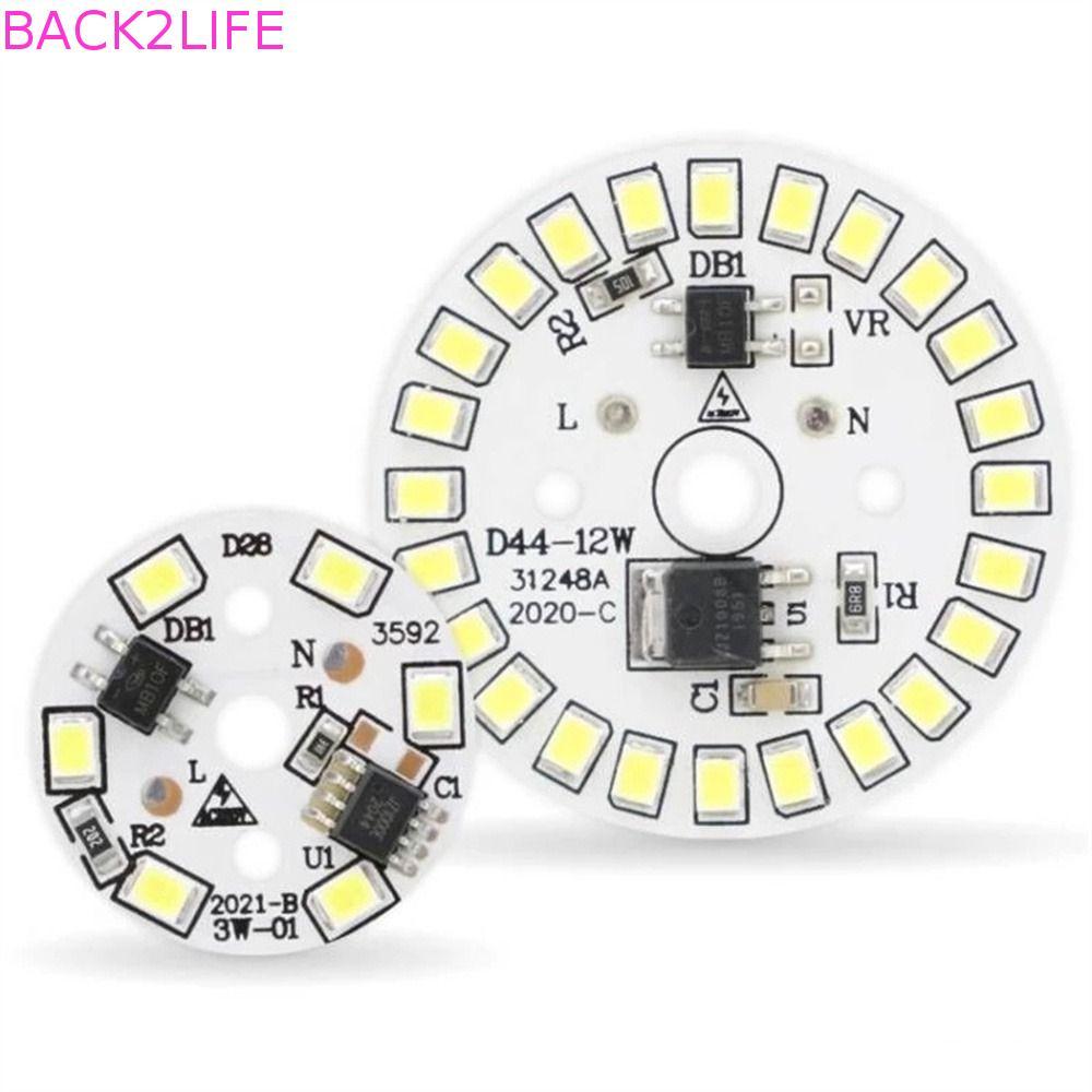 BACK2LIFE 5pcs ชิป LED รอบชิป LED 5 ชิ้น/ล็อตโคมไฟ 3W 5W 7W 9W 12W AC 220V IC Driver ชิปหลอดไฟ