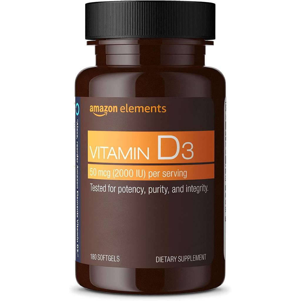 Elements-itaminD3,2000IU,180Softgels,6monthsupply(Packagingmayary),รองรับStrongsandImmuneHealth 72AS