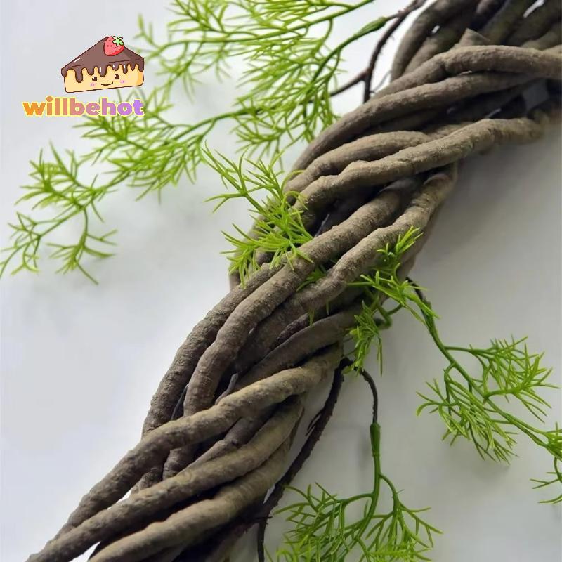 [Willbehot-t] PVCปลอมหวายพืชปีนเขาWigwamพื้นผิวที่สมจริงDIY Rainforestตกแต่งภูมิทัศน์สําหรับผนังห้อง