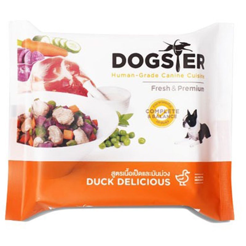 ด็อกสเตอร์อาหารสุนัขแช่แข็งสูตรเนื้อเป็ดและมันม่วง 120กรัม Dogster Duck Delicious 120g. [หมายเลขบาร์โค้ด 8857124053168 ]