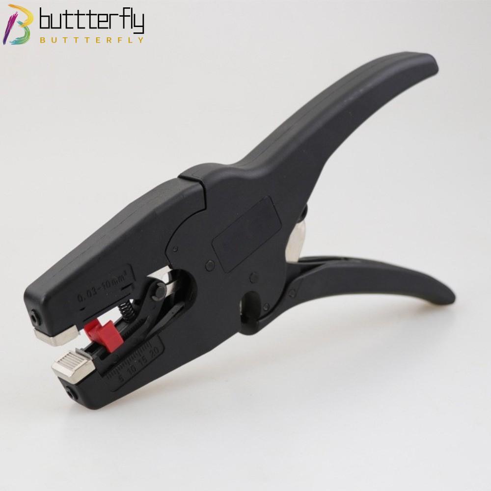 BUTTTERFLY คีมปอกสายไฟอัตโนมัติ, คีมลวดแบบพกพา 2 in 1, คุณภาพสูง 32-7AWG Heavy Duty Mini คีมปอกสําหร