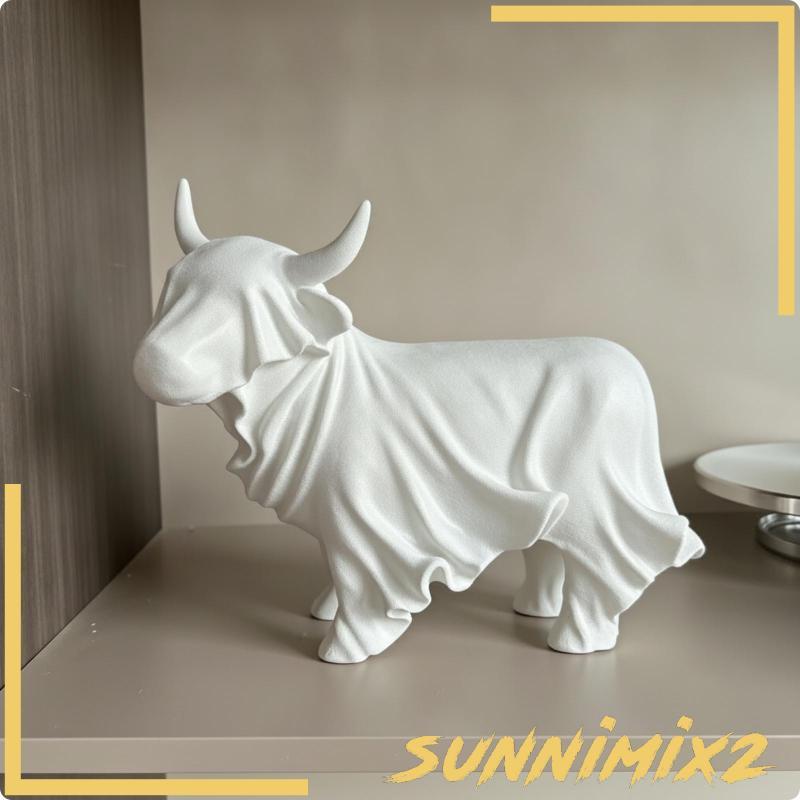 [Sunnimix2] รูปปั้น Bovine ที่เขา Spooky Horned Bovine รูปปั้นพร้อมเรซินการอัดขึ้นรูปโค้ง
