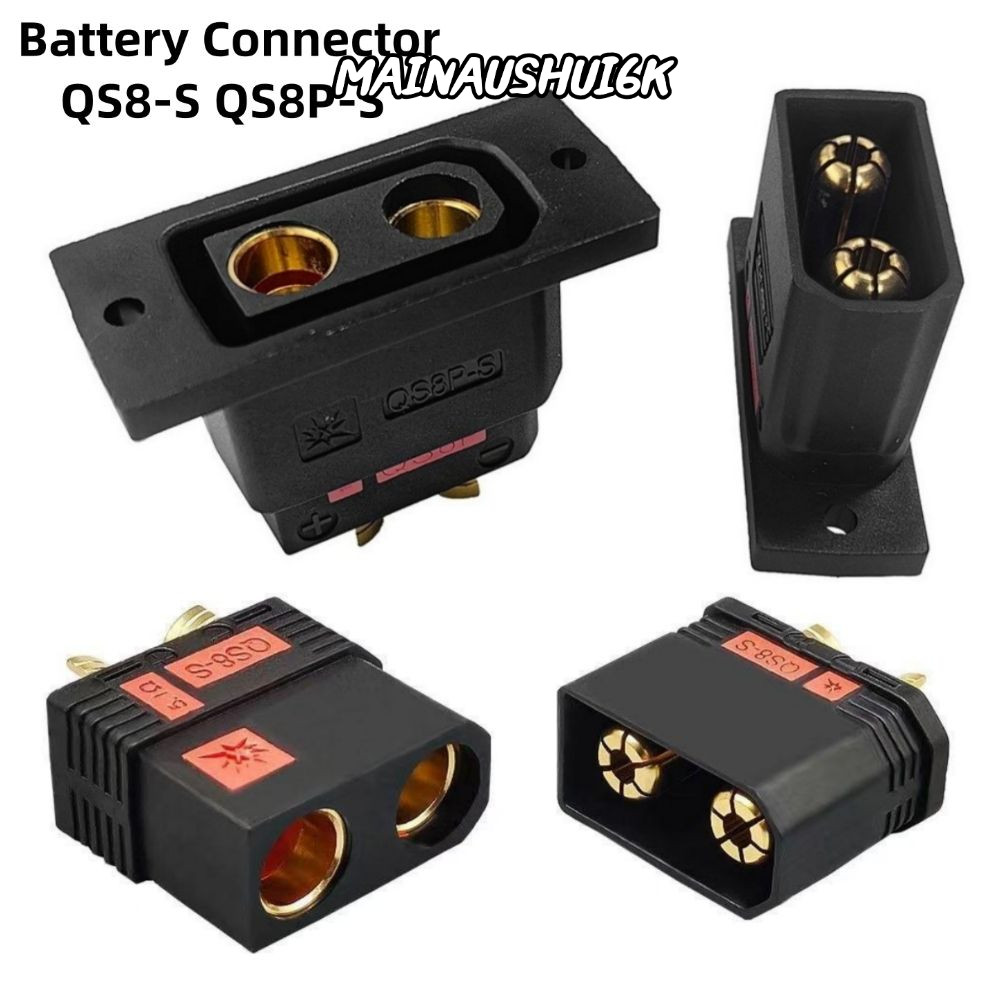 MAINAUSHUI6K QS8-S Connector, Anti Spark สีดํา QS8P-S ปลั๊กแบตเตอรี่, High Current Gold Plated RC อุ