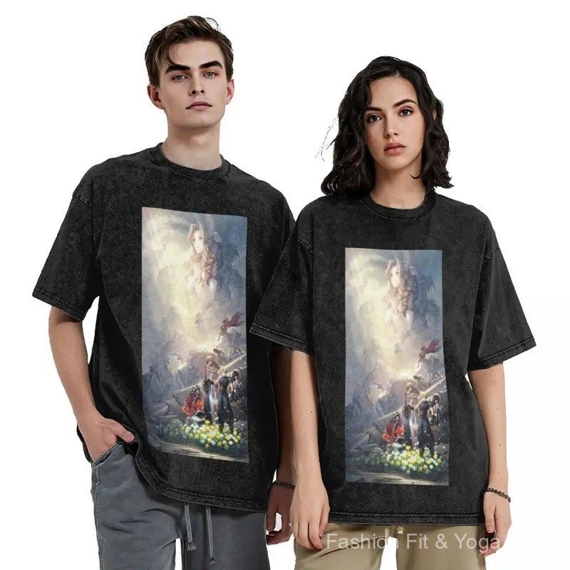 ในสต็อกTifa Lockhart-Final Fantasy 7 Ff7Remake Ffvii Final เสื้อยืดแขนสั้นล้าง Tops Tees Streetwear 