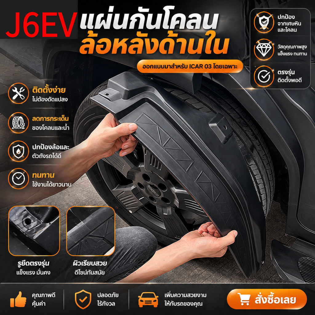 Chery JAECOO 6 EV ICAUR03 ICAR03 บังโคลนล้อหลังด้านหน้าโดยเฉพาะ ICAR03 ประตูซับ