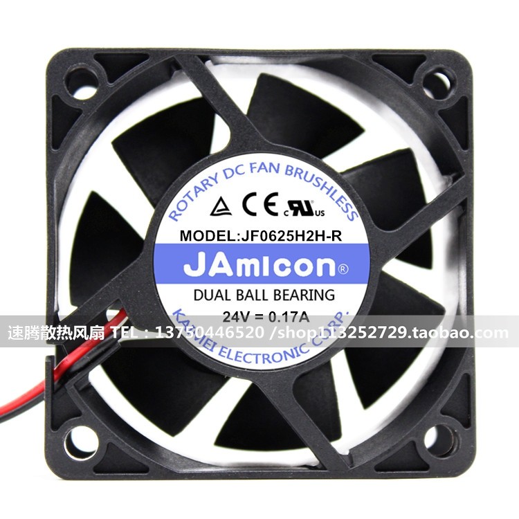 CAMICON JAMICON 6025 JF0625H2HR 24V 0.17A 6CM พัดลมระบายความร้อนอินเวอร์เตอร์