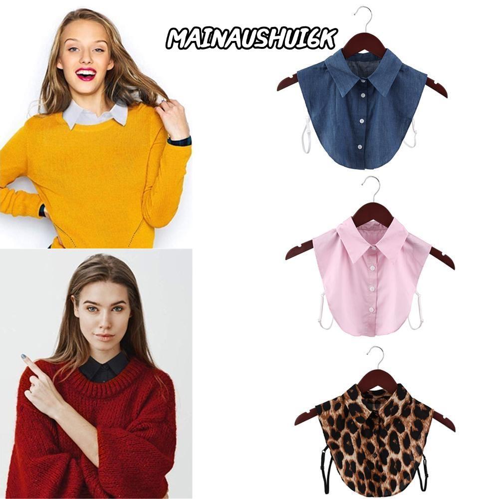 MAINAUSHUI6Kเสื้อปลอมคอปกคาวบอยLapelแฟชั่นVINTAGEที่ถอดออกได้ผู้หญิงผู้ชายเสื้อFalse Collar