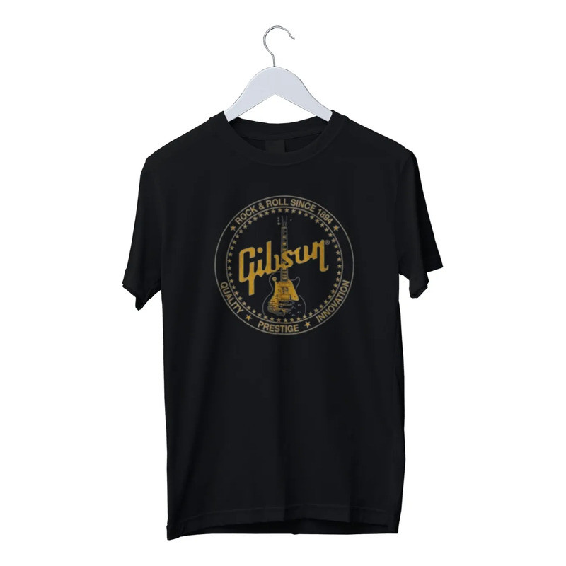 เสื้อยืด Les Paul Guitar Music 1894 Com Carimbo