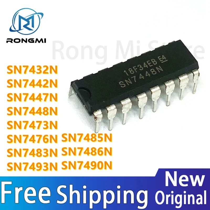 10 ชิ้น SN7432N SN7442N SN7447N SN7448N SN7473N SN7476N SN7483N SN7485N SN74486N SN7490N SN7493N DIP