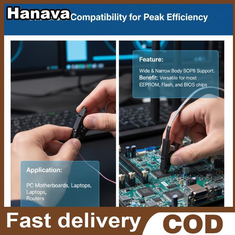 (Hanaya) CH341A 24 25 Series EEPROM Flash BIOS USB Programmer Module + SOIC8 SOP8 คลิปทดสอบสําหรับ E