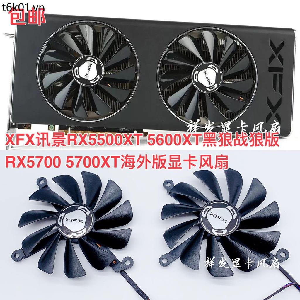X XFX ดูข้อความ RX5500XT 5600XT นักรบหมาป่าสีดํา Wolf Edition RX5700 5700XT Overseas Edition พัดลมกา