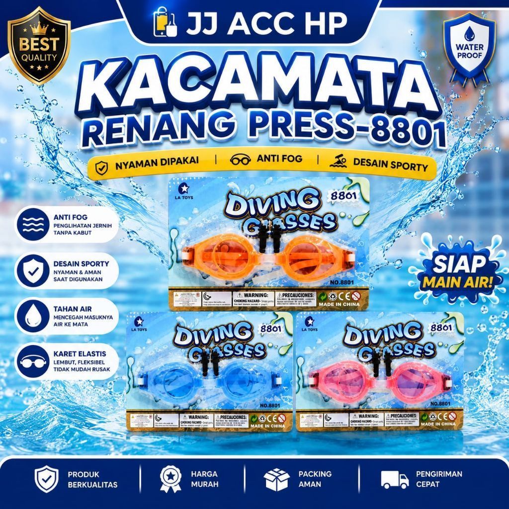 MATA PRESS GOGGLES SWIMMING - 8801 SNI / CHILDRENS SWIMMING GOGGLES