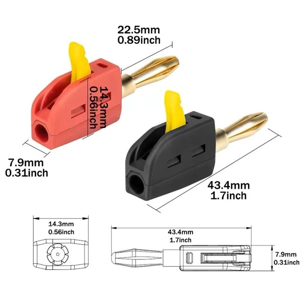 1 ชิ้นปลั๊กกล้วย, ทองเหลืองสูง 32A Quick Connect Banana Jack, ทนทาน Solderless 4 มิลลิเมตรสายไฟสําหรับลําโพง XVHX พวงกุญแจ skintific