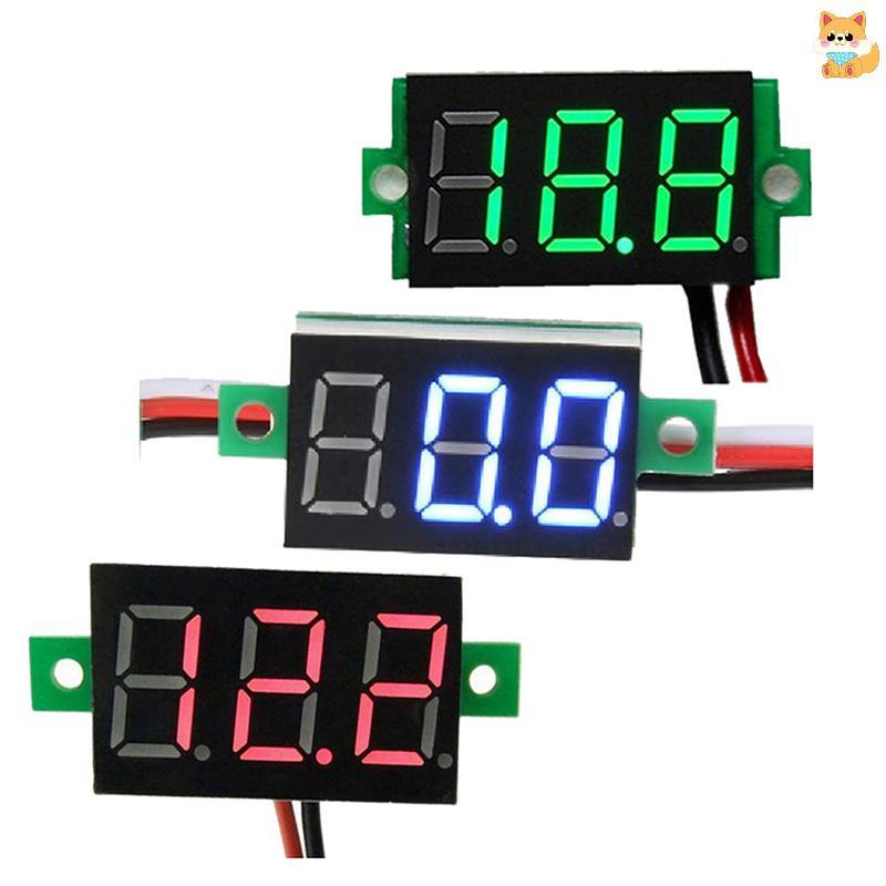 [VI] Mini 0.36 นิ้ว DC4.5V-30V ดิจิตอลสีแดงสีเขียวสีฟ้า LED จอแสดงผลแผงแรงดันไฟฟ้าโวลต์มิเตอร์เครื่อ