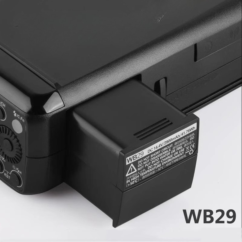 WB29 2900mAh แบตเตอรี่ลิเธียมทดแทนสําหรับ Godox AD200 AD200Pro AD300 Pro AD300Pro กลางแจ้งกระเป๋าแฟล