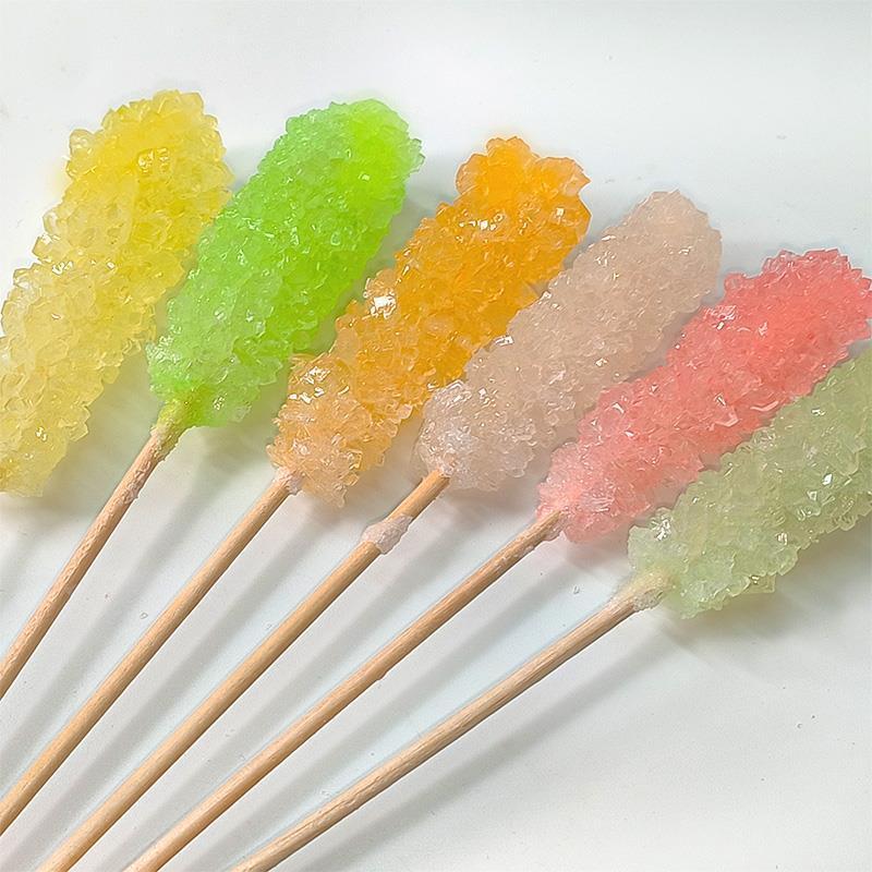 Influencer Crystal Lollipop รสผลไม้หลายรสชาติ Nostalgic Old-fashioned Ice Crystal Candy Rock Candy ข