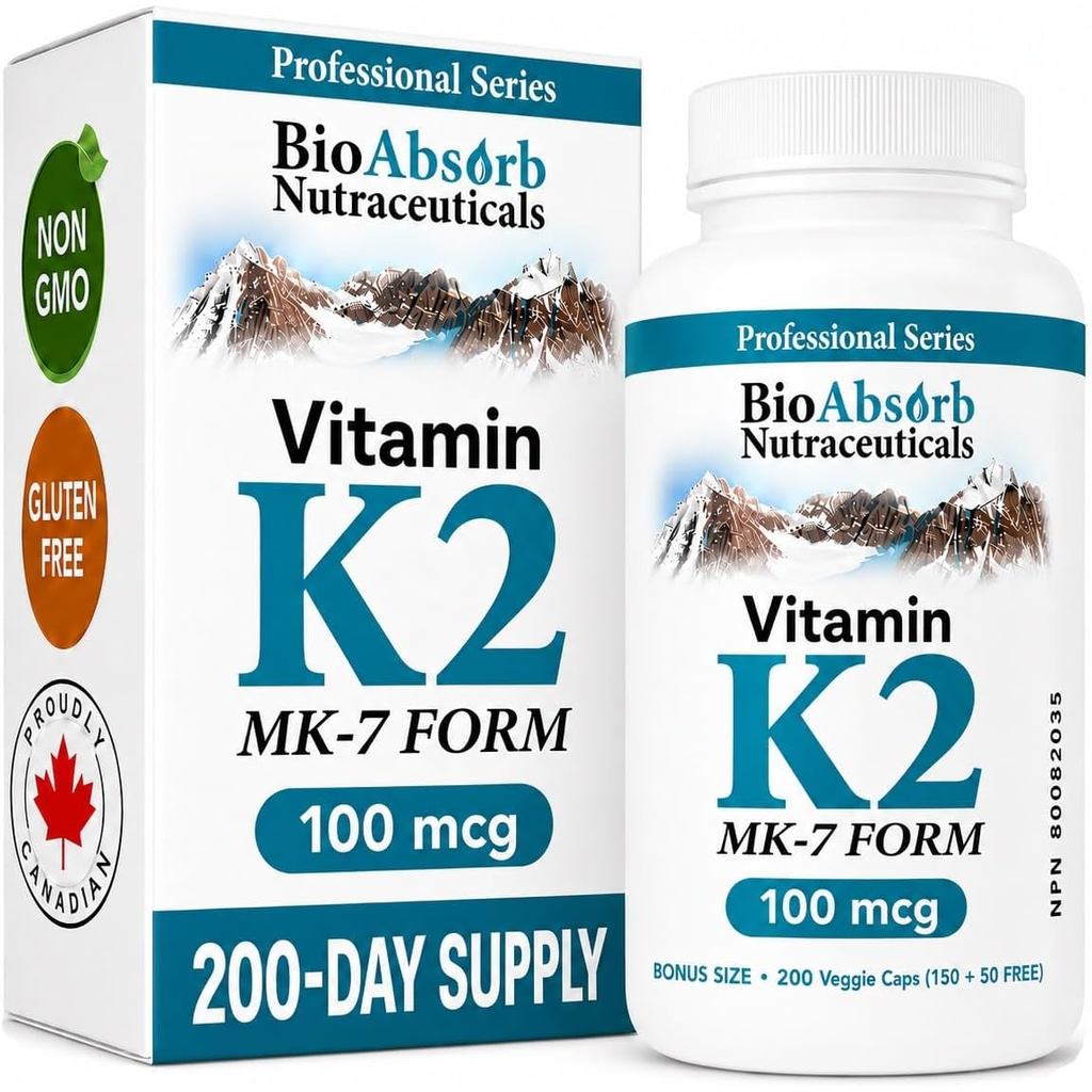 วิตามิน K2 MK-7 100 mcg, Natto-Derived, แคปซูลมังสวิรัติ, ply 200 วัน