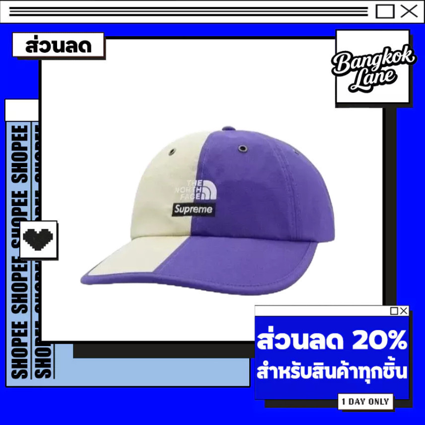 (ของแท้100%) Supreme The North Face Split 6-Panel cap หมวกยีนส์ หมวกแก๊ป