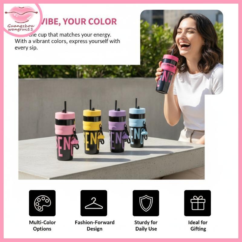[GZ] Insulated Straw Tumbler 900ML BPA Free Leakproof Hot Cold Retention Cup with Free Brush for Gym
