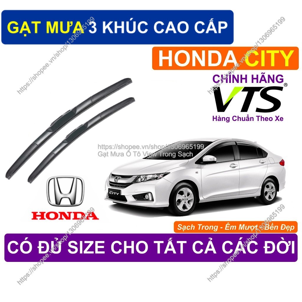 Smooth 3-Segment Wipers สําหรับกระจกหน้ารถ Honda City, ที่ปัดน้ําฝน Honda City คู่, Honda City.