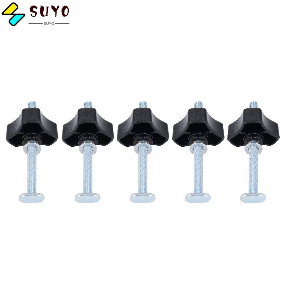 SUYO 5 ชิ้น T Track Knob Kit, Nut Washer Kit เกลียว Bolt Miter T-Track Jig, พรีเมี่ยมทนทาน Track อุป