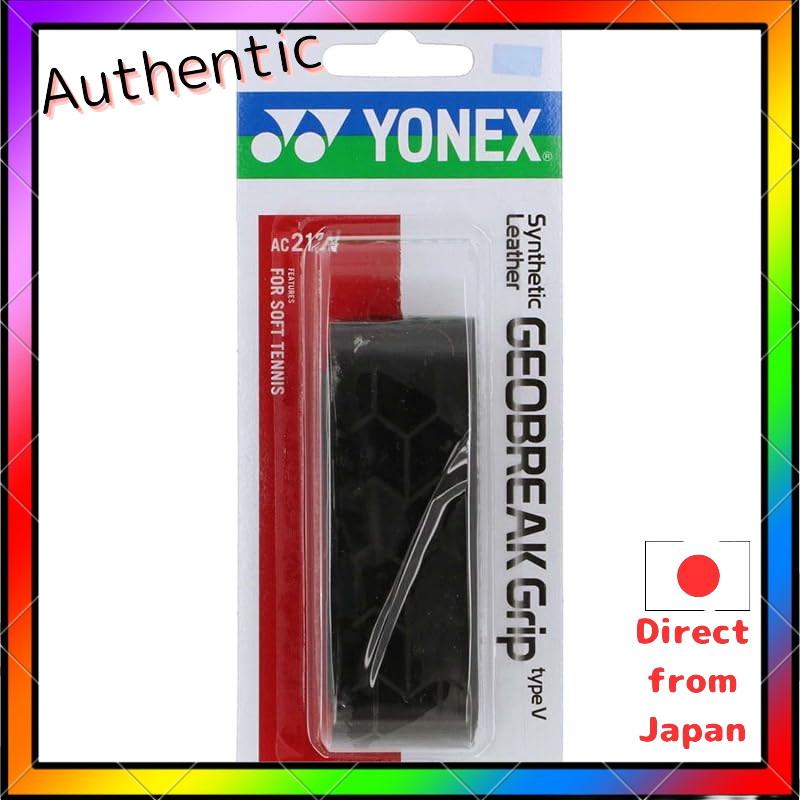 YONEX Tennis Synthetic Leather Grip Tape GEO Grip V Black (007) AC212V