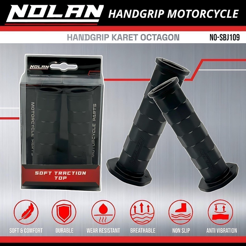 ปลอกแฮนด์ NOLAN Octagon SBJ109 ด้ามจับยางรถจักรยานยนต์สากล