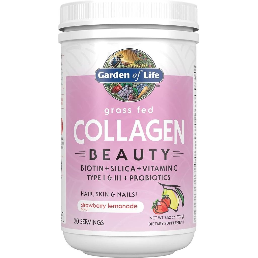 Garden of Life Grass Fed Collagen Powder Strawberry Lemonade