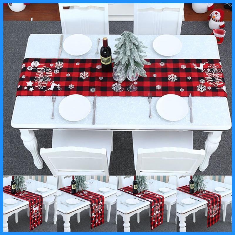Luk Christmas Table Runner Holiday Table Runners ผ้าปูโต๊ะ Placemat สําหรับห้องรับประทานอาหารตกแต่งต