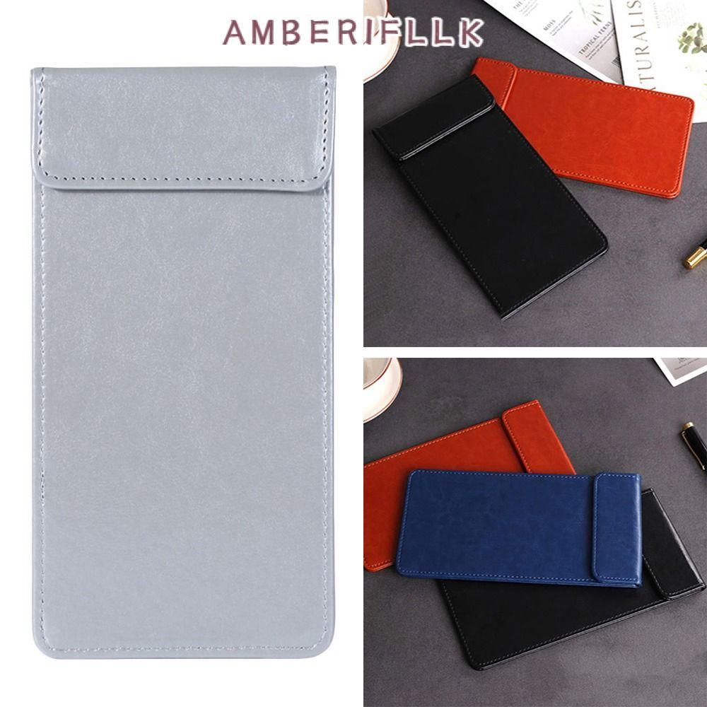 AMBER1FLLK Book, Magnetic Snap Bill Organizer แฟ้มใบเสร็จเงินสด, แฟชั่นกันน้ํา PU Leather Bill Folde