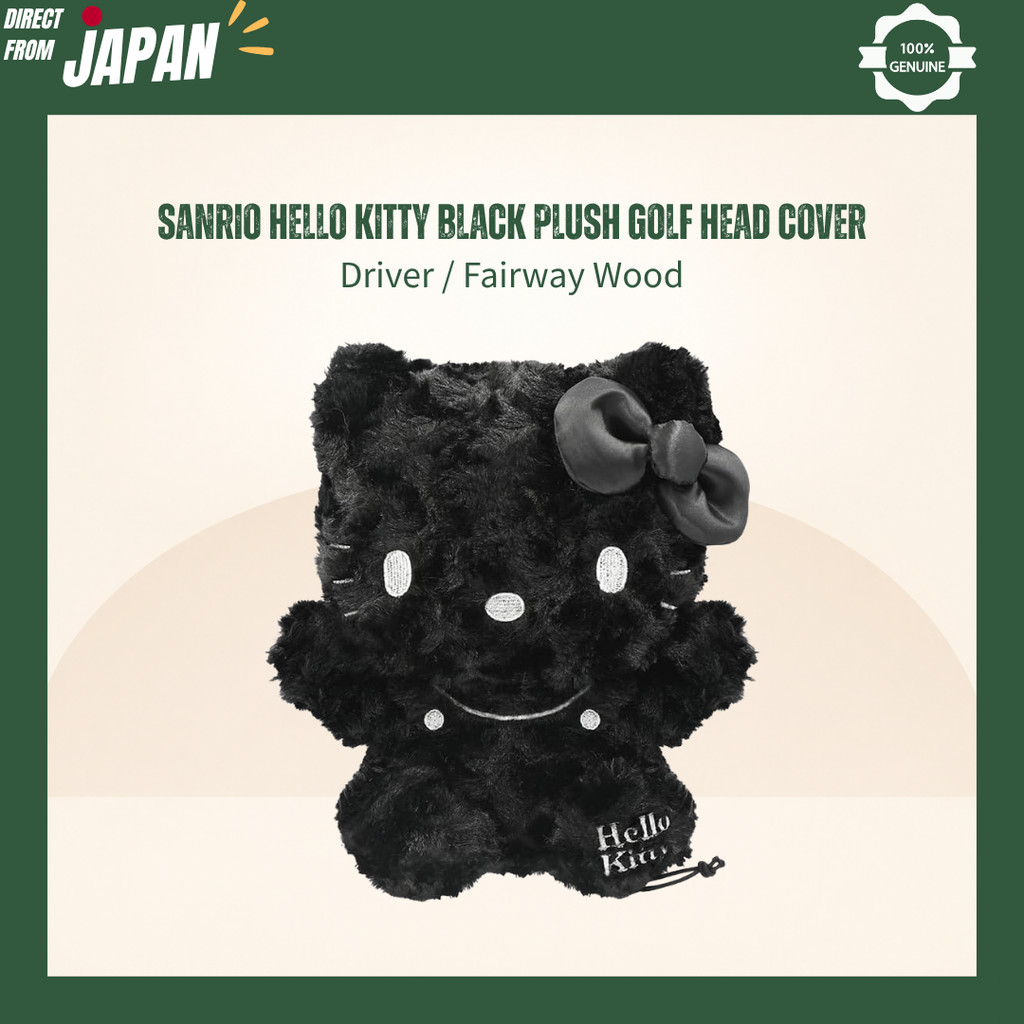 Sanrio Hello Kitty Black Plush Golf Head Cover – Driver / Fairway Wood