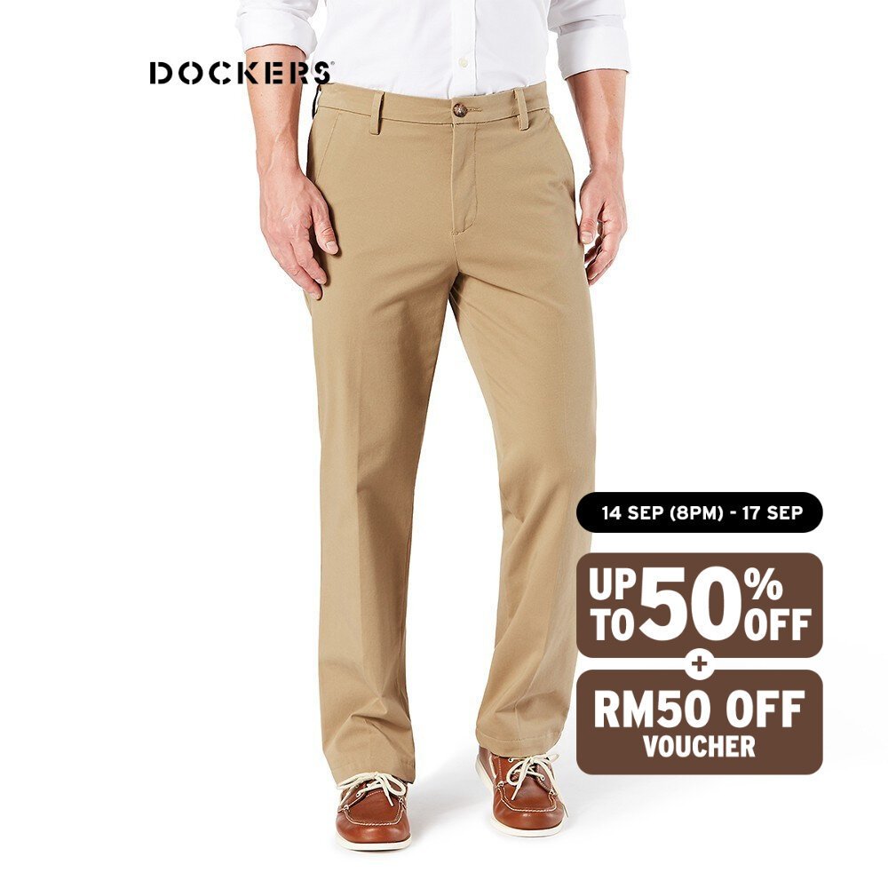 Dockers Straight Fit Workday Khaki Smart 360 Flex Pants Men 39898-0001