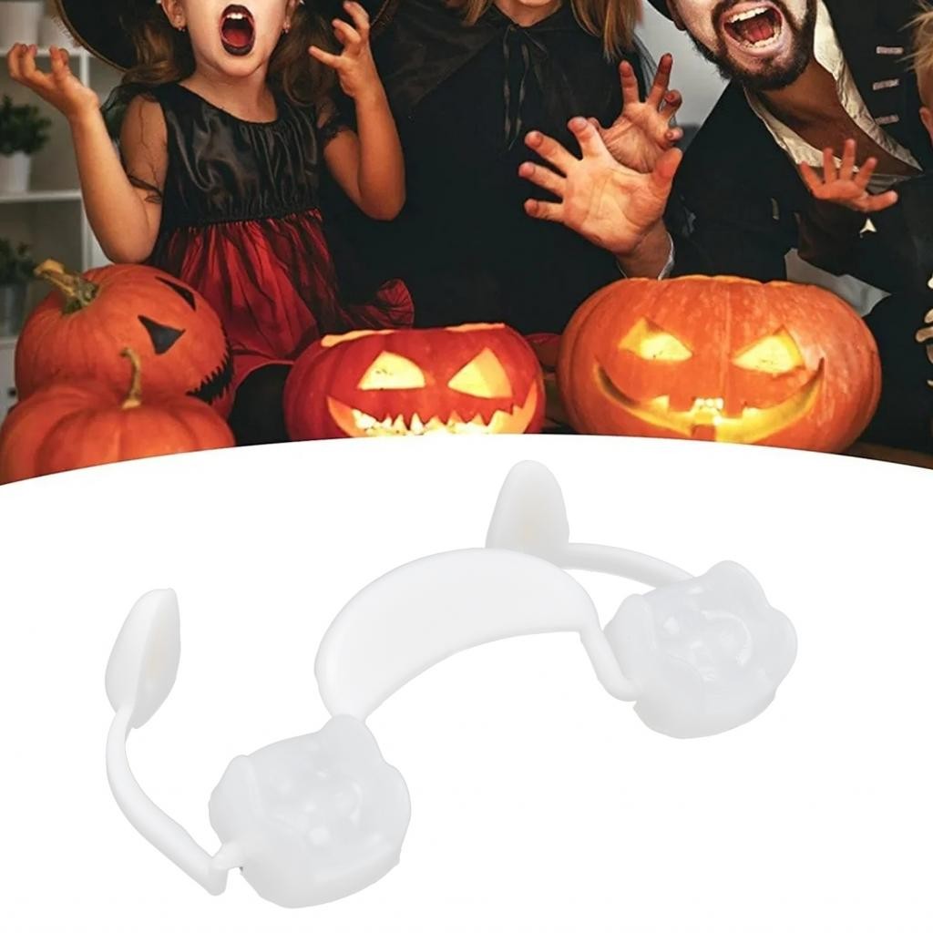 Vampire False Teeth Selicone Silicone Retractable Fangs พร้อมกล่องเก็บสำหรับปาร์ตี้ปาร์ตี้ Halloween
