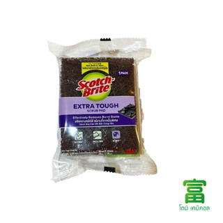 3 M Scotch-Brite แผ่นใยขัด Extra Tough Scrub Pad ขจัดคราบไหม้ ขนาด 8x10.5 ซม.จำนวน 1 ชิ้น/pack