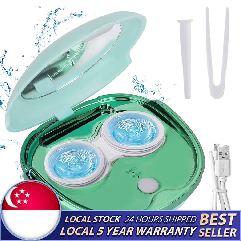 เซอร์เพล็กซ์® 2in1 Ultrasonic คอนแทคเลนส์ทําความสะอาดแบบพกพา USB เหมาะกับ Soft & RGP เลนส์ GreenHT99