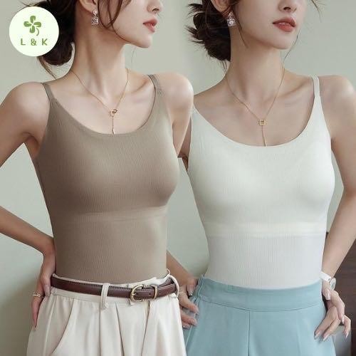 L&K-6666 เสื้อกล้ามสายเดี่ยวมีฟองน้ำในตัว ไม่ต้องสวมใส่เสื้อขั้นใน สวมใส่สบาย เบาสบาย ยกกระชับ สวยเป