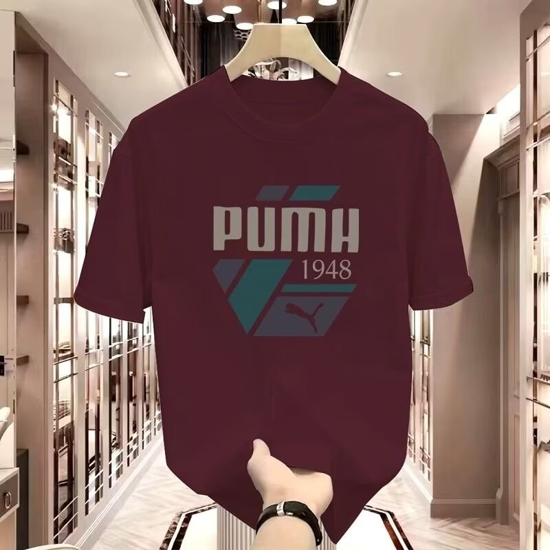 2025 NEW 20252025 Summer New American Retro Letter Personality Print Youth Casual Versatile Round Ne