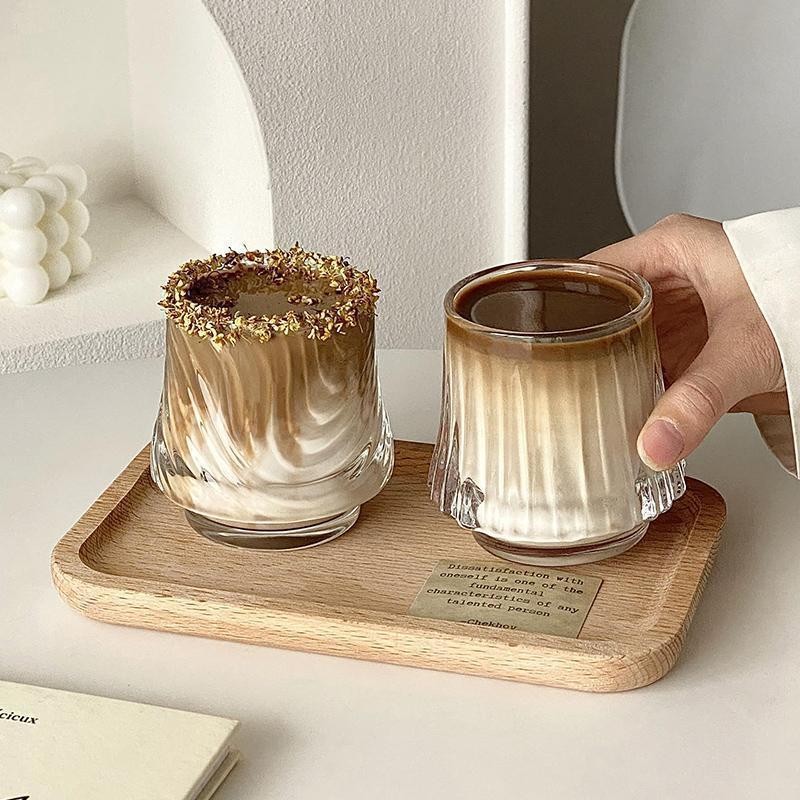 แก้วกาแฟสวยงาม Dirty Oat Milk Coffee Cup แก้วสวยงาม Dirty Oat Milk Coffee Cup แก้วกาแฟดิตตี้โอตมิลค์