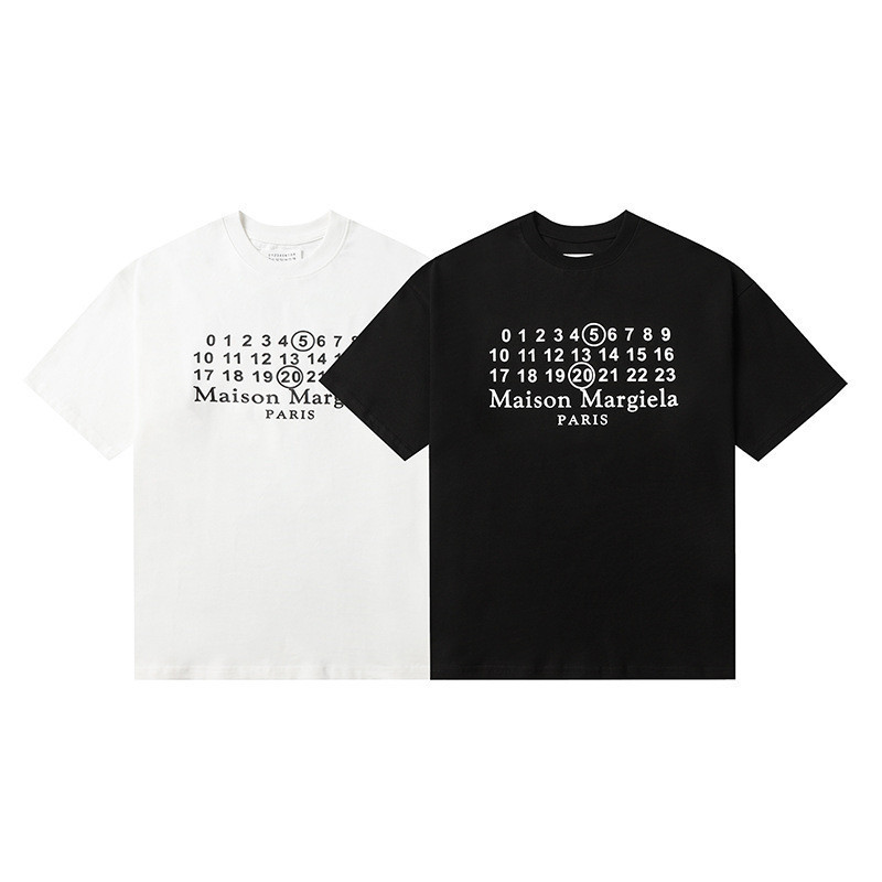 25 ฤดูใบไม้ร่วงแบรนด์ใหม่ ม6 คลาสสิกปฏิทินจดหมายพิมพ์ผ้าฝ้ายแขนสั้นเสื้อยืดสําหรับชายหนุ่มและหญิง
