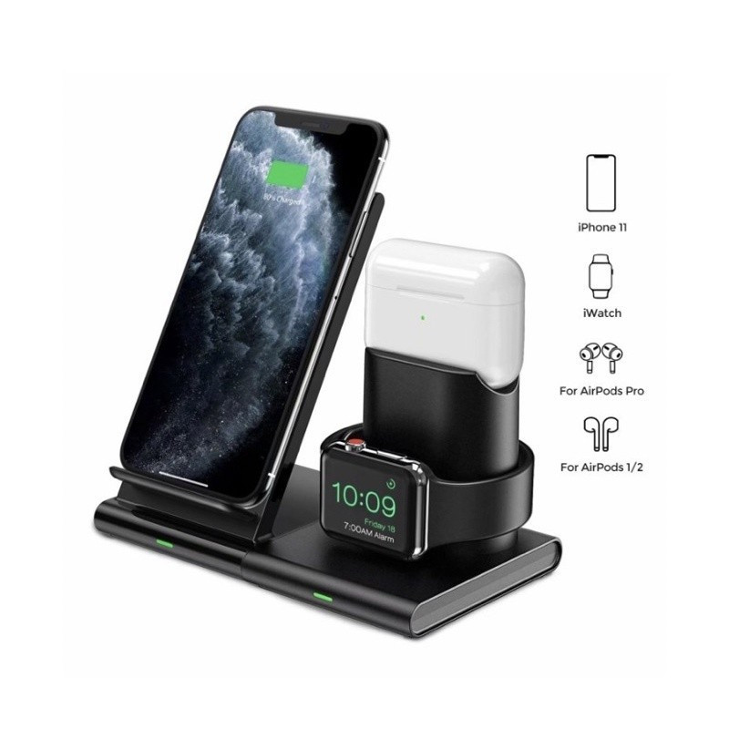 SG shop SENEO Charger 3 in 1 แท่นชาร์จ แท่นชาร์จโทรศัพท์และนาฬิกา 7.5W FastHT99 7K8U