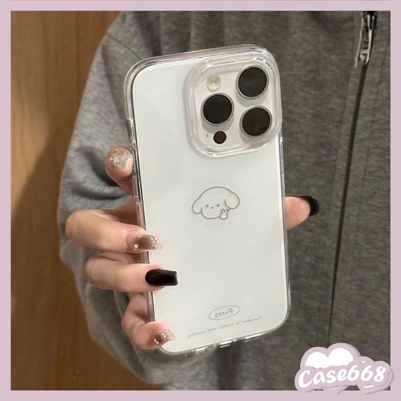 เคสไอโฟน 16 11 สำหรับ IPhone 16 13 15 11 12 14 Pro Max 16 8 7 15 14 Plus 16 15 12 13 14 Pro ปกลูกสุนัขแมวน่ารักคู่ - รูปที่ 3