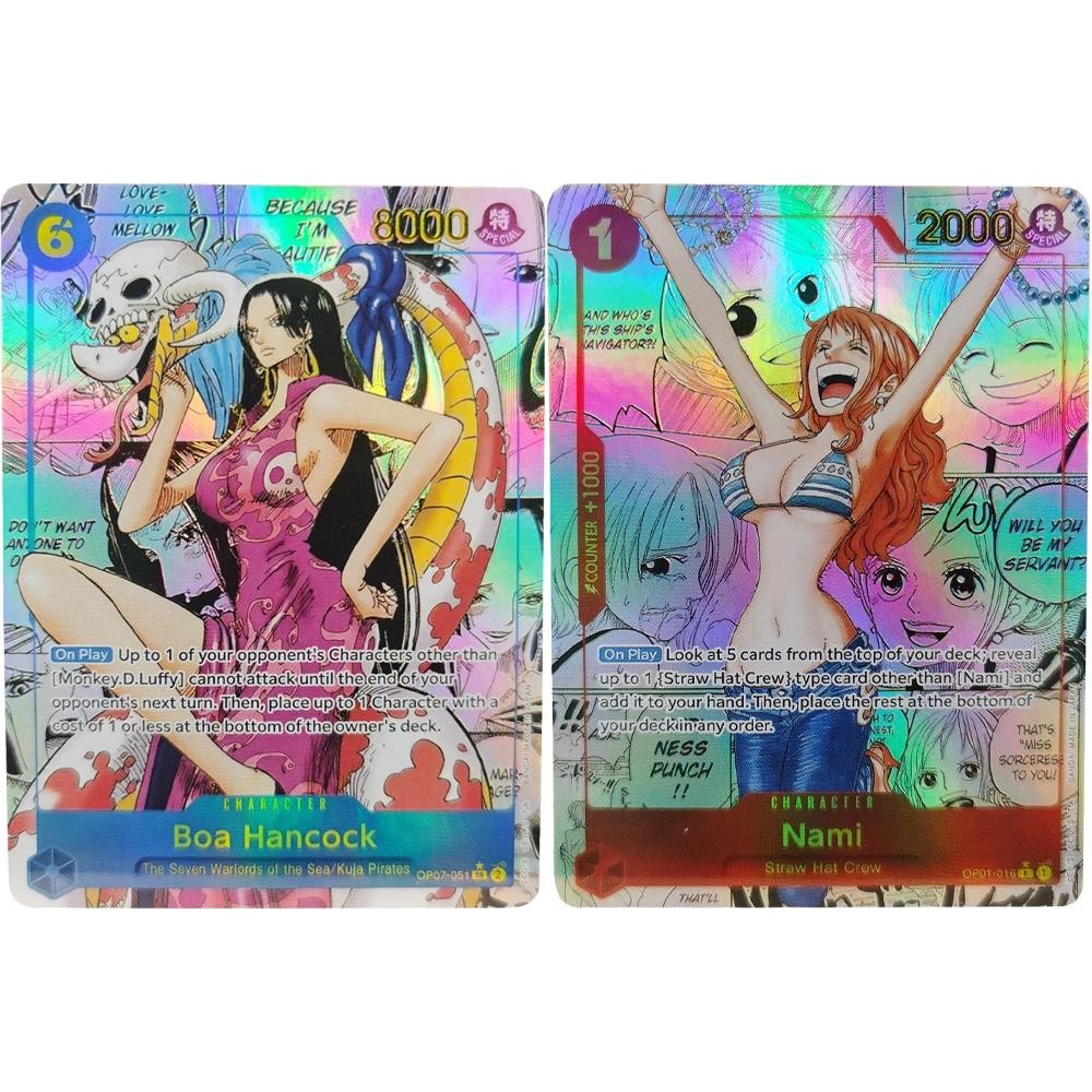 ONE PIECE คอลเลกชันการ์ด Boa·Hancock Nami EN DIY คุณภาพสูง Self Made เกมอะนิเมะการ์ดของเล่น