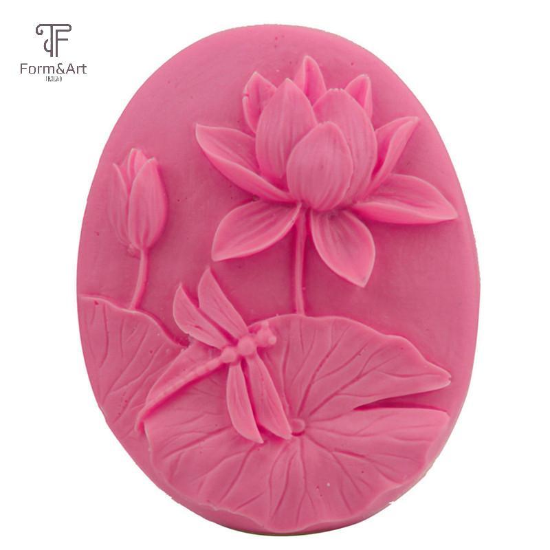 Form&Art Beautiful Lotus Handmade Soap Candle Mould Cake ช็อกโกแลต Candy Cookies Baking FA